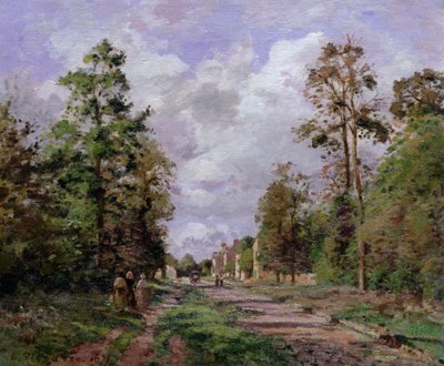 El camino a Louveciennes al borde del bosque, 1871 de Camille Jacob Pissarro